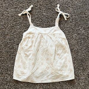 Sonoma Linen Cream Tie Strap Blouse